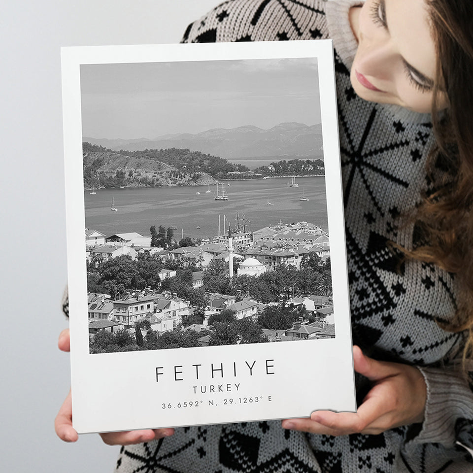 Fethiye Turkey Black And White Art Canvas Prints Wall Art Home Decor