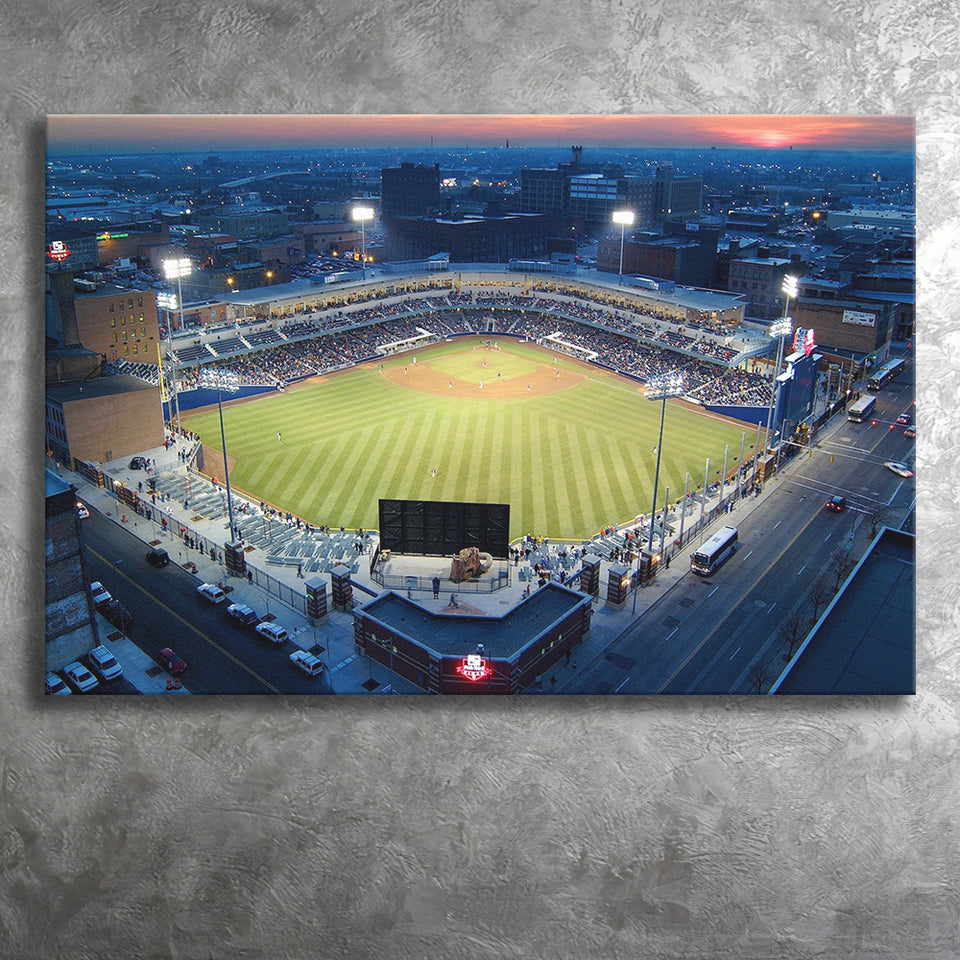 Fifth Third Field Aerial View, Stadium Canvas, Sport Art, Gift for him, Fan Gift, Canvas Prints Wall Art Decor