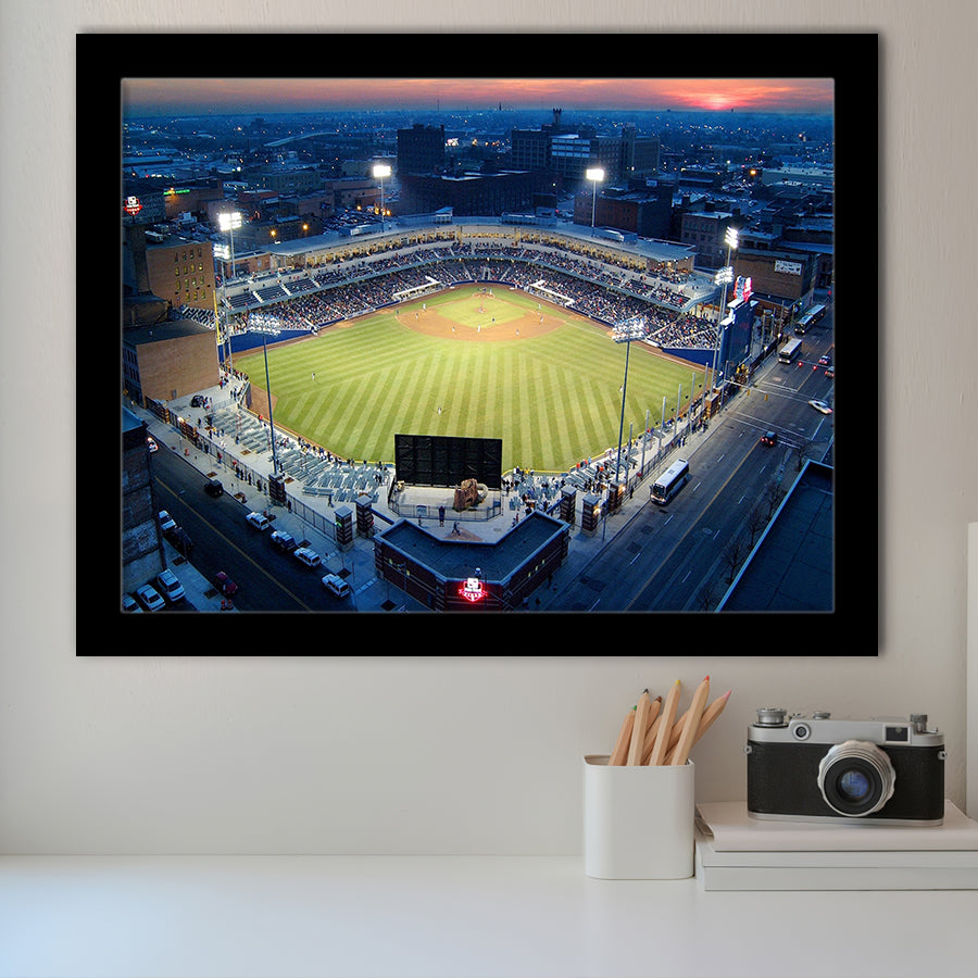 Fifth Third Field Aerial View, Stadium Canvas, Sport Art, Gift for him, Framed Art Prints Wall Art Decor, Framed Picture