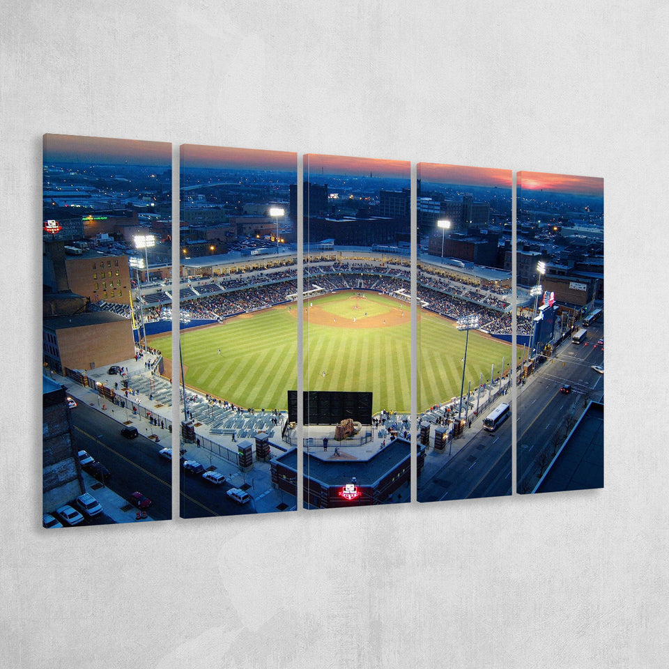 Fifth Third Field Aerial View, Stadium Canvas, Sport Art, Gift for him, Multi Panels B, Canvas Prints Wall Art Decor