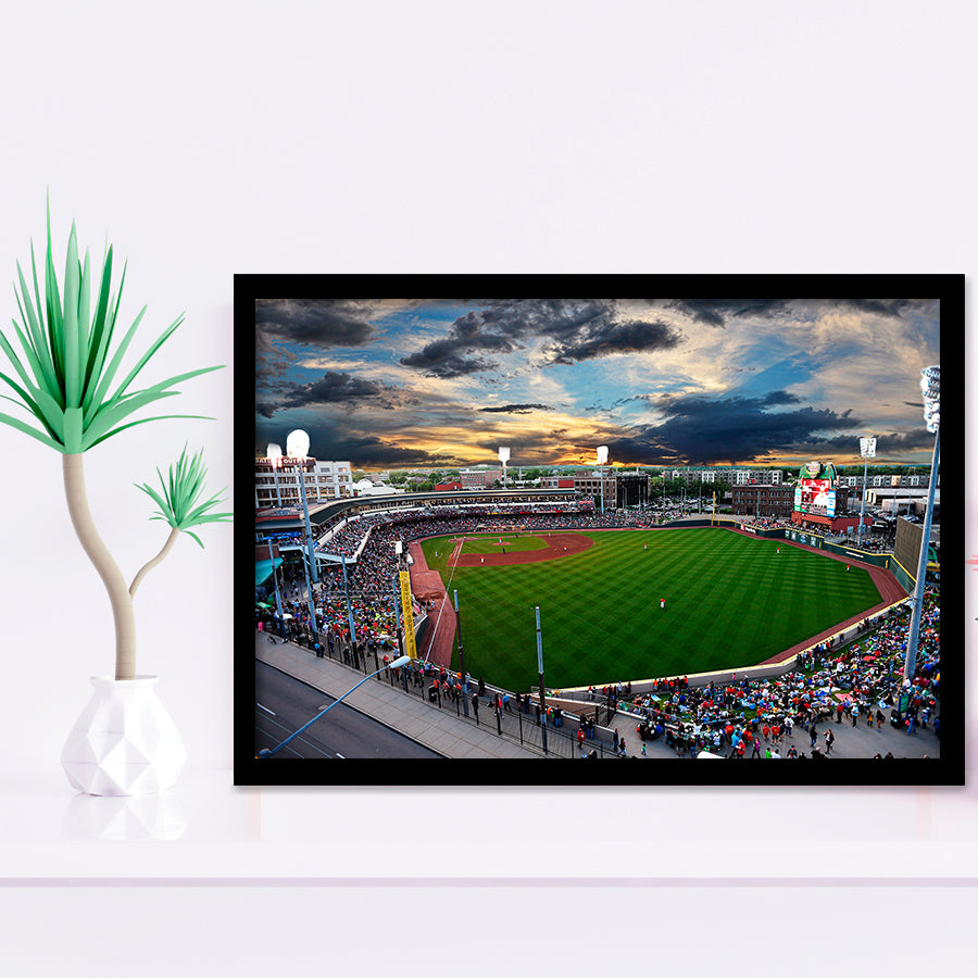 Fifth Third Field at Sunset, Stadium Canvas, Sport Art, Gift for him, Framed Art Prints Wall Art Decor, Framed Picture