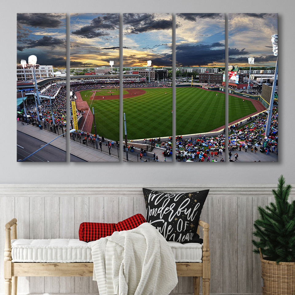 Fifth Third Field at Sunset, Stadium Canvas, Sport Art, Gift for him, Multi Panels B, Canvas Prints Wall Art Decor
