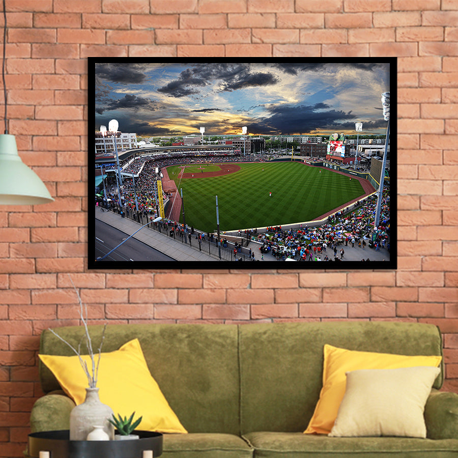 Fifth Third Field at Sunset, Stadium Canvas, Sport Art, Gift for him, Framed Art Prints Wall Art Decor, Framed Picture