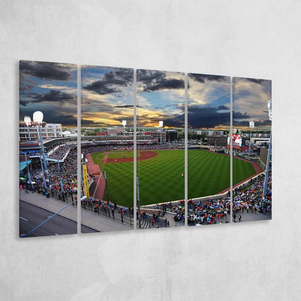Fifth Third Field at Sunset, Stadium Canvas, Sport Art, Gift for him, Multi Panels B, Canvas Prints Wall Art Decor