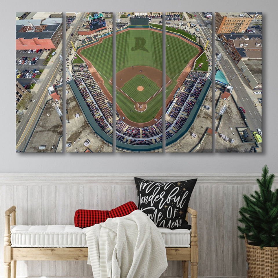 Fifth Third Field in Toledo Ohio, Stadium Canvas, Sport Art, Gift for him, Multi Panels B, Canvas Prints Wall Art Decor