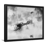 Fighter Airplane Black And White Print, World War One Framed Art Prints, Wall Art,Home Decor,Framed Picture
