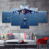 Fighter Pilot Gift Mcdonnell Douglas Av 8B Harrier Ii Airplane 5 Piece Canvas Prints Wall Art Decor - Painting Canvas, Multi Panels