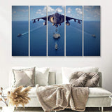 Fighter Pilot Gift Mcdonnell Douglas Av 8B Harrier Ii Airplane 5 Piece B Canvas Prints Wall Art Decor - Painting Canvas, Multi Panels