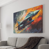 Fighter Jet Wall Art, Aviation Military Painting Art Canvas Prints Wall Art, Home Living Room Decor, Large Canvas