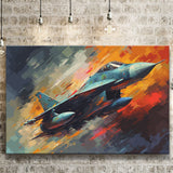 Fighter Jet Wall Art, Aviation Military Painting Art Canvas Prints Wall Art, Home Living Room Decor, Large Canvas