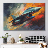 Fighter Jet Wall Art, Aviation Military Painting Art Canvas Prints Wall Art, Home Living Room Decor, Large Canvas