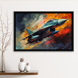Fighter Jet Wall Art, Aviation Military Painting Art Framed Canvas Prints Wall Art, Floating Frame, Large Canvas Home Decor