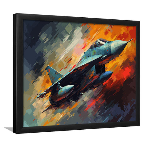 Fighter Jet Wall Art, Aviation Military Painting Art Framed Art Prints Wall Decor, Framed Picture, Large Art Prints