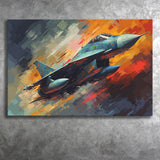 Fighter Jet Wall Art, Aviation Military Painting Art Canvas Prints Wall Art, Home Living Room Decor, Large Canvas