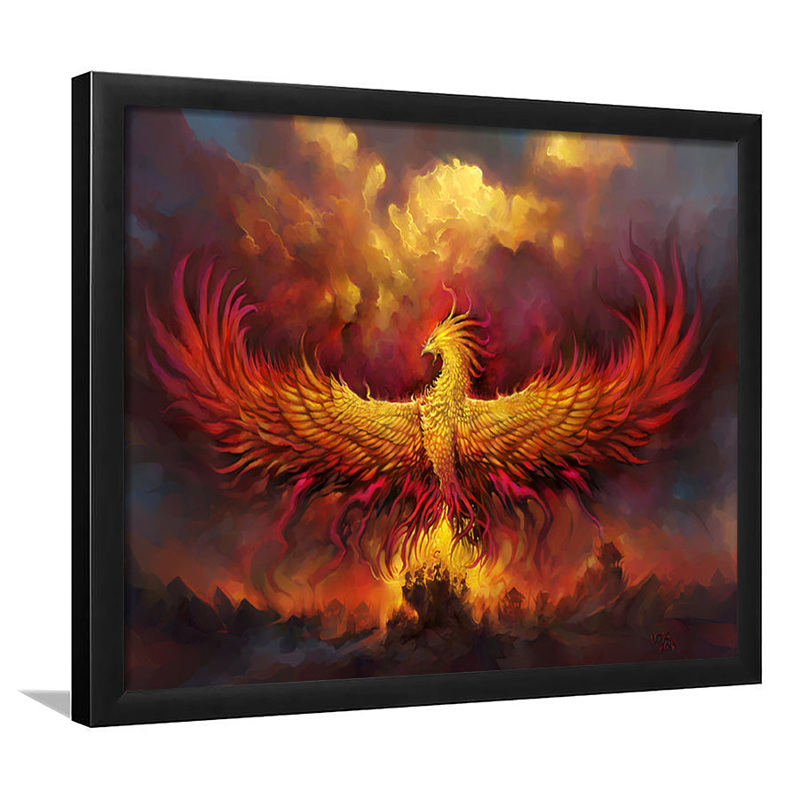 Fire Phoenix Framed Art Prints Wall Decor - Painting Art, Black Frame, Home Decor, Prints for Sale