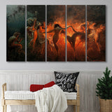 Fire Dance (1889) By Joseph Tomanek, Multi Panels, 5 Pieces B, Canvas Prints Wall Art Home Decor,X Large Canvas