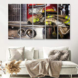 Firefighter Original Fireman Uniform Modern Art for Office 5 Piece B Canvas Prints Wall Art Decor - Painting Canvas, Multi Panels