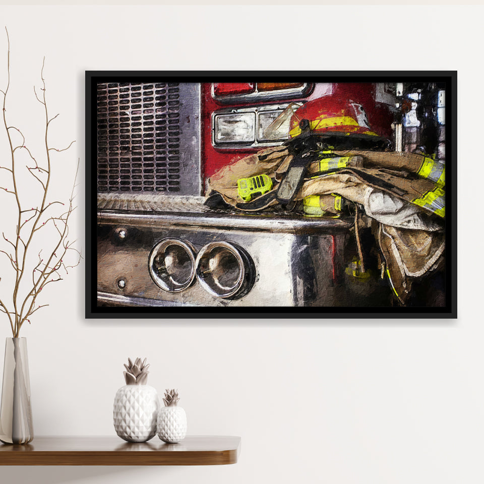 Firefighter Original Fireman Uniform Modern Art for Office Truck Framed Canvas Prints Wall Art Decor - Paiting Canvas, Art Prints