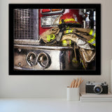 Firefighter Original Fireman Uniform Modern Art for Office Truck Framed Art Prints Wall Decor - Painting Prints, Framed Picture