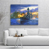 Firepower Of Navy Ship Canvas Wall Art - Canvas Prints, Prints For Sale, Painting Canvas