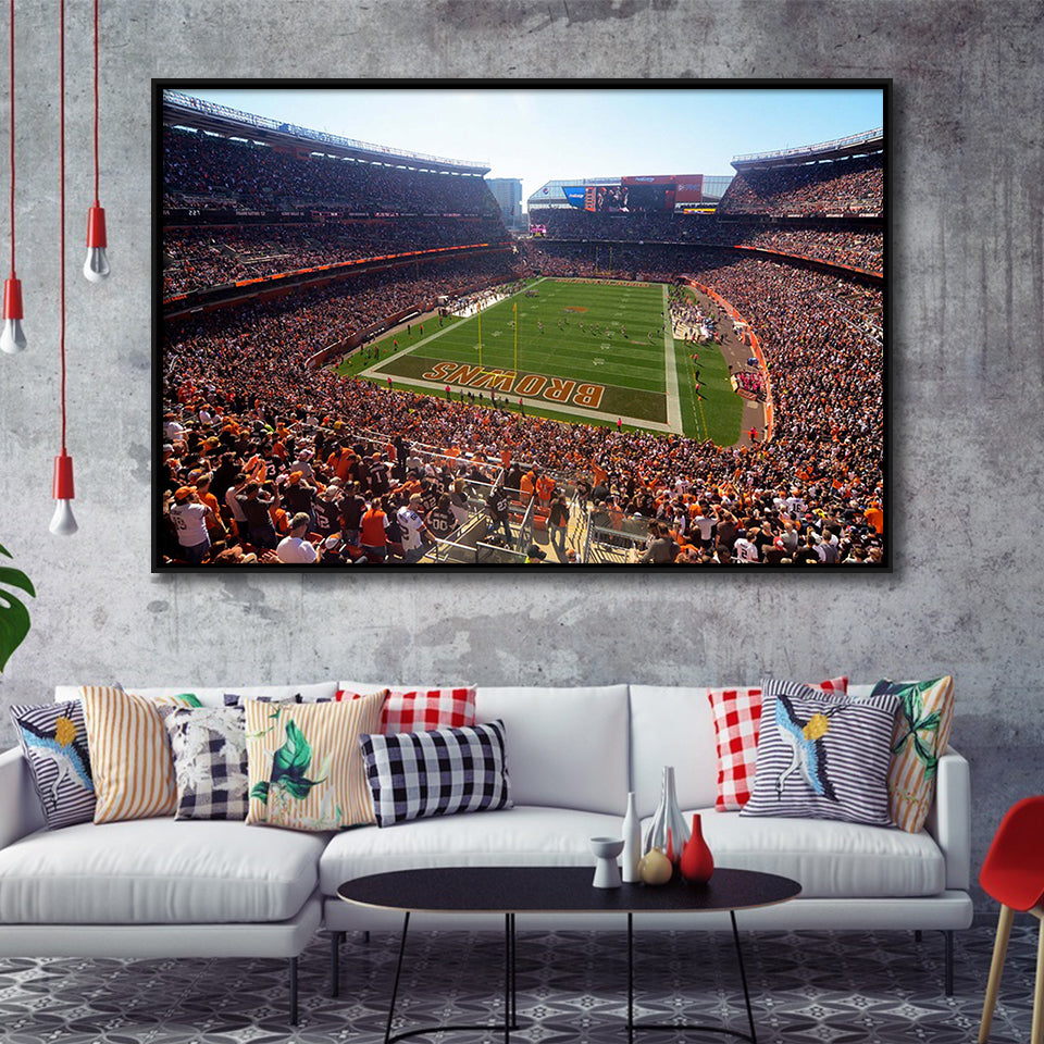 First Energy Stadium Wall Art Cleveland Browns Stadium Framed Canvas Prints,Sport Stadium Art Prints, Fan Gift