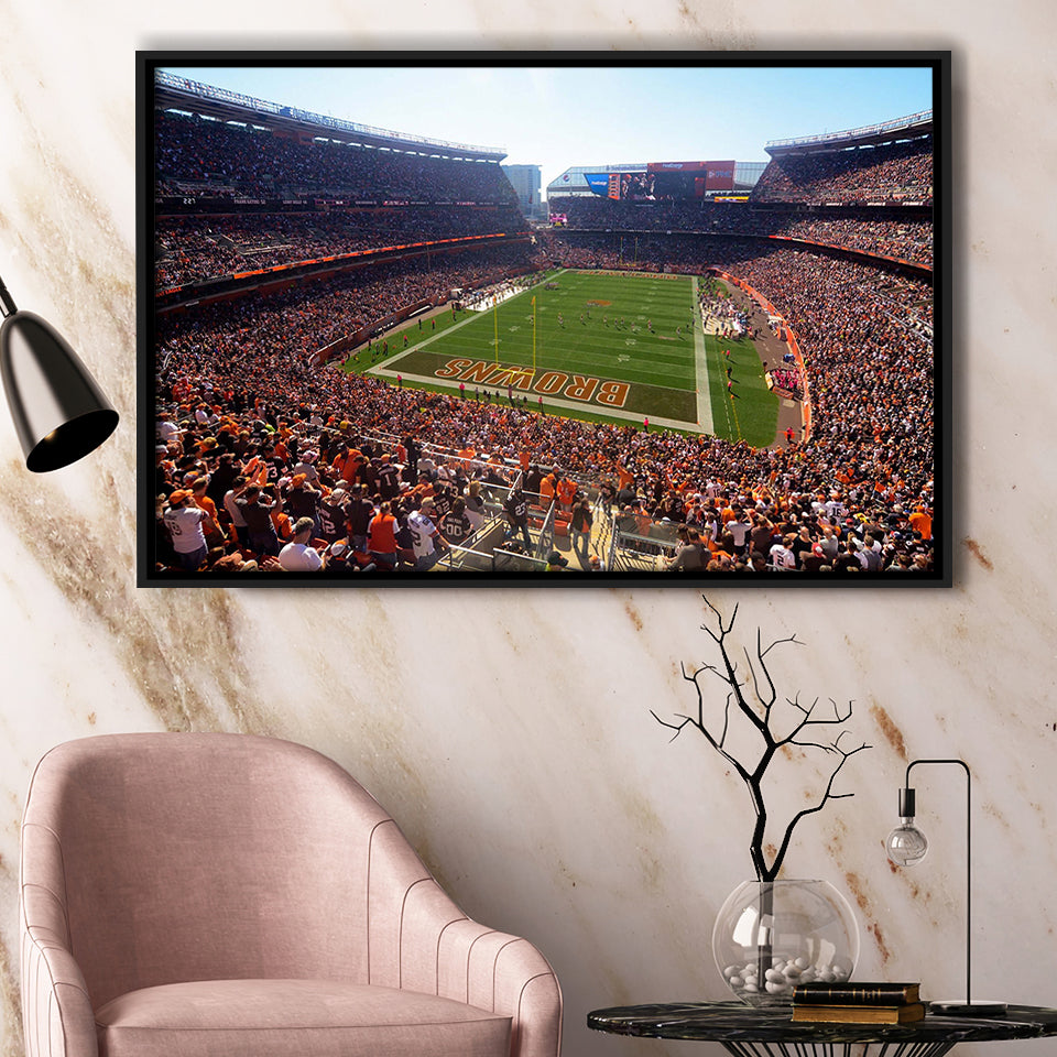 First Energy Stadium Wall Art Cleveland Browns Stadium Framed Canvas Prints,Sport Stadium Art Prints, Fan Gift