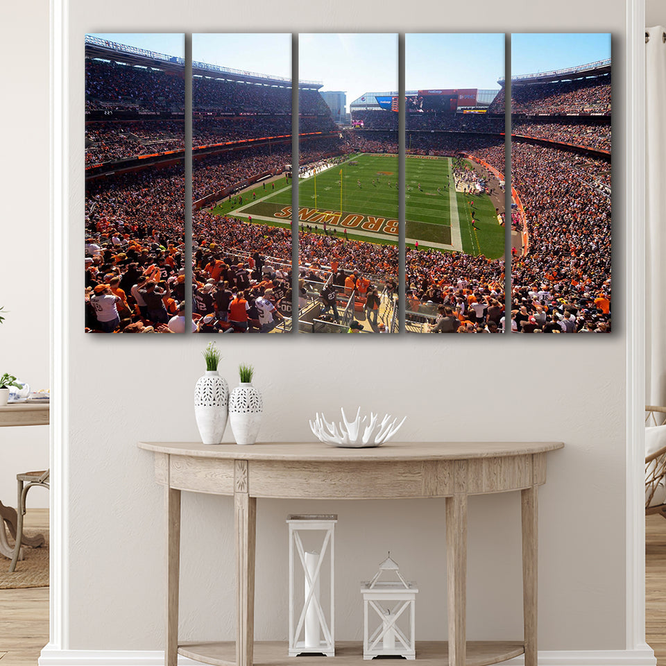 First Energy Stadium Wall Art Cleveland Browns Stadium Canvas Prints,Multi Panels B,Sport Stadium Art Prints, Fan Gift