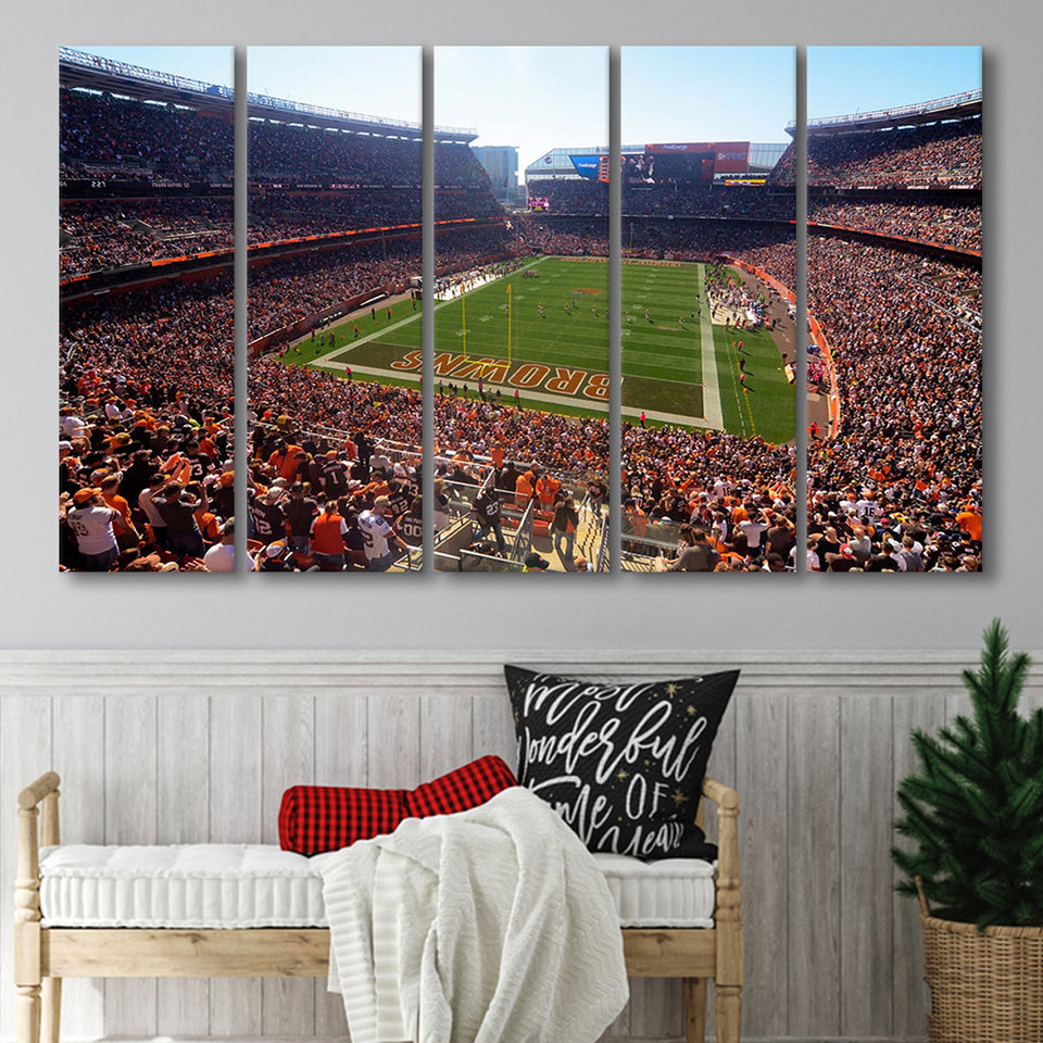 First Energy Stadium Wall Art Cleveland Browns Stadium Canvas Prints,Multi Panels B,Sport Stadium Art Prints, Fan Gift