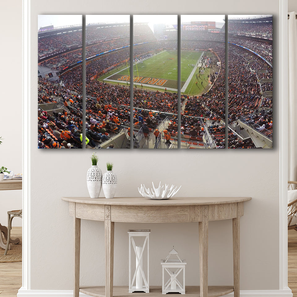 First Energy Wall Art Cleveland Browns Stadium Canvas Prints American,Multi Panels B,Sport Stadium Art Prints, Fan Gift