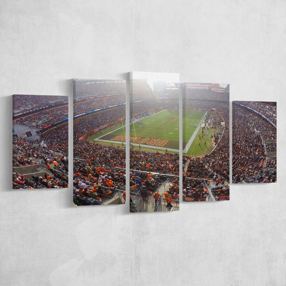 First Energy Wall Art Cleveland Browns Stadium Canvas Prints American,Multi Panels,Sport Stadium Art Prints, Fan Gift