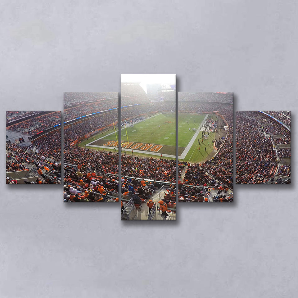First Energy Wall Art Cleveland Browns Stadium Canvas Prints American,Multi Panels,Sport Stadium Art Prints, Fan Gift
