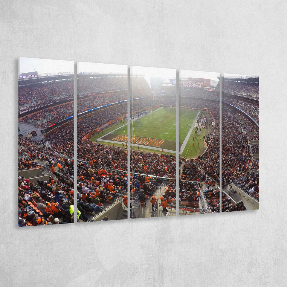 First Energy Wall Art Cleveland Browns Stadium Canvas Prints American,Multi Panels B,Sport Stadium Art Prints, Fan Gift