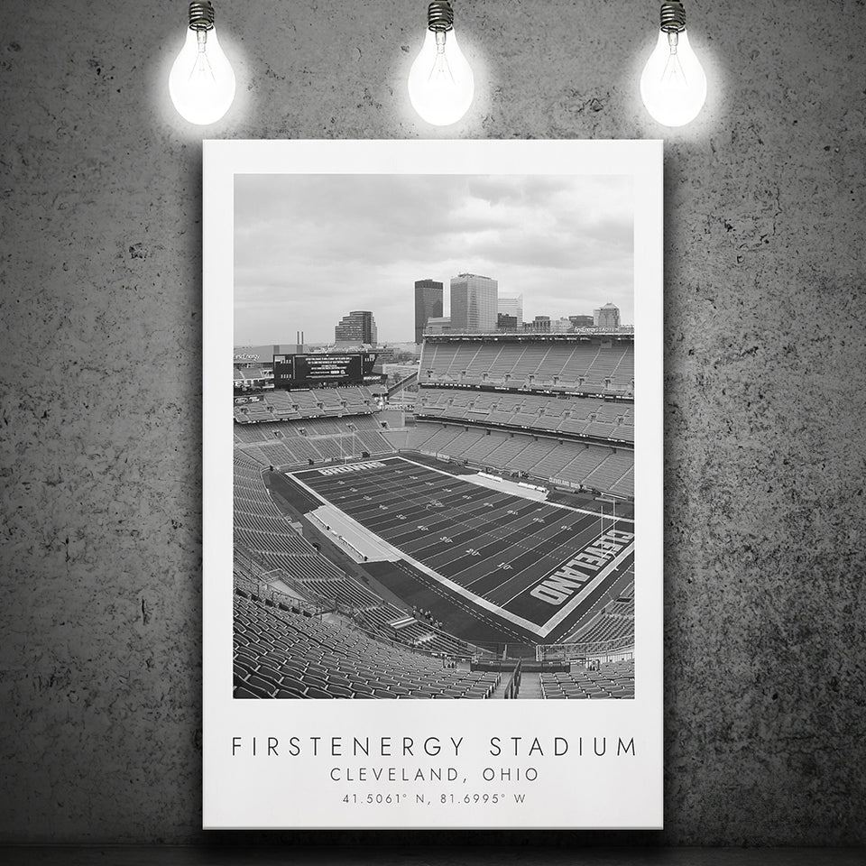Firstenergy Stadium Cleveland Browns Football Lovers Black And White Art Canvas Prints Wall Art Home Decor