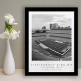 Firstenergy Stadium Cleveland Browns Football Lovers Black And White Art Framed Art Prints Wall Art Decor, Framed Picture