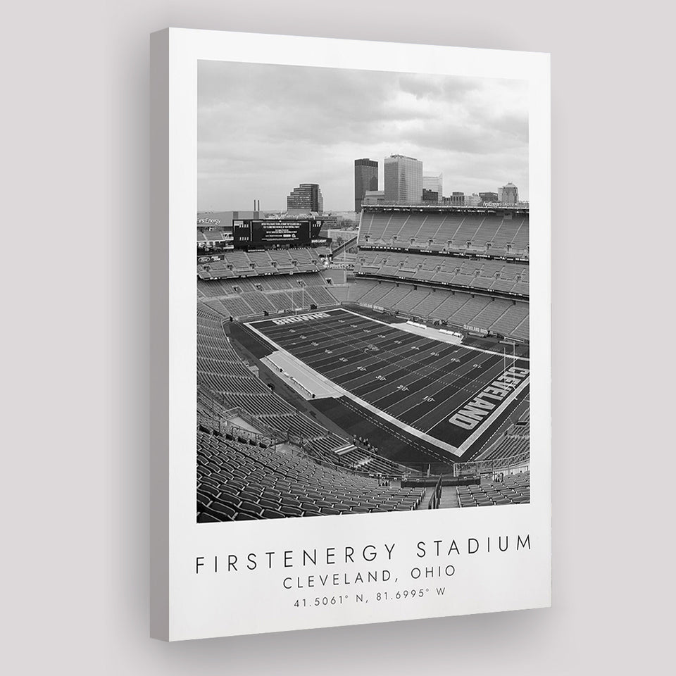 Firstenergy Stadium Cleveland Browns Football Lovers Black And White Art Canvas Prints Wall Art Home Decor