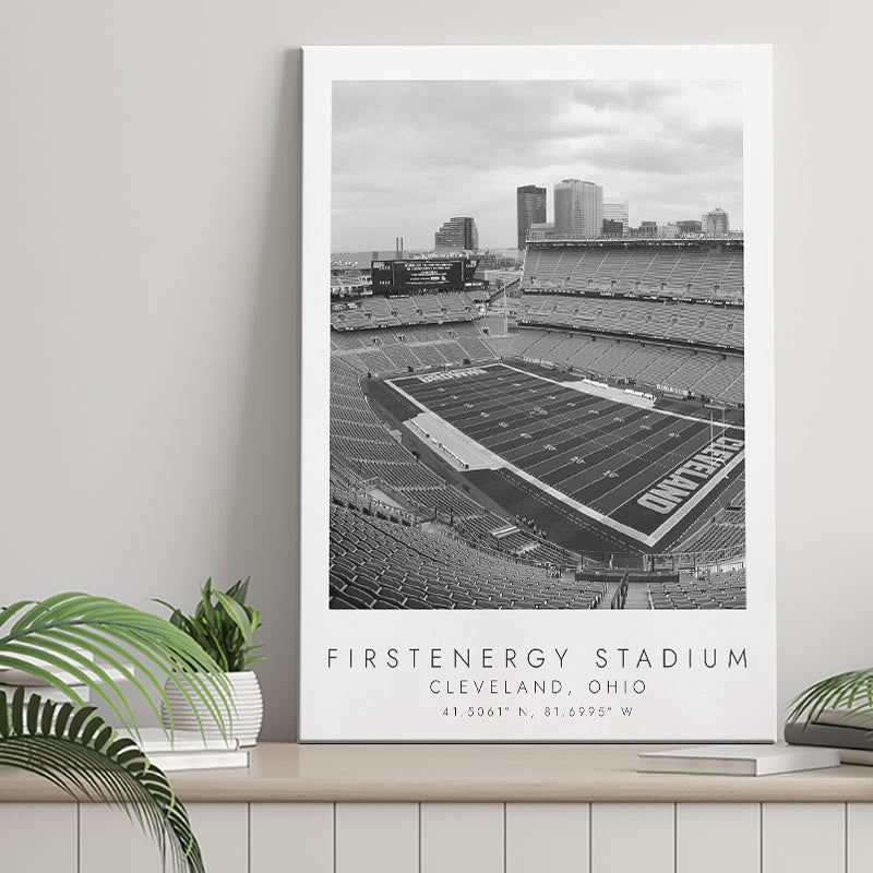 Firstenergy Stadium Cleveland Browns Football Lovers Black And White Art Canvas Prints Wall Art Home Decor