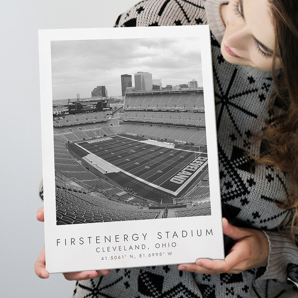 Firstenergy Stadium Cleveland Browns Football Lovers Black And White Art Canvas Prints Wall Art Home Decor