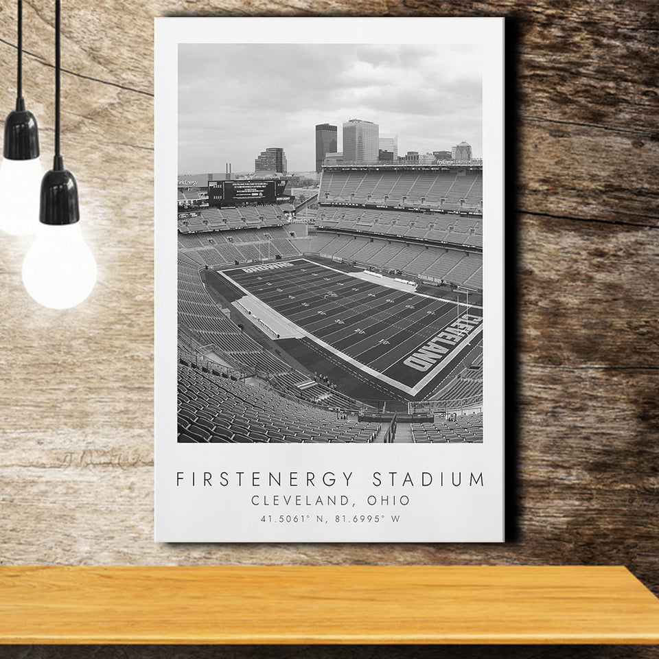 Firstenergy Stadium Cleveland Browns Football Lovers Black And White Art Canvas Prints Wall Art Home Decor