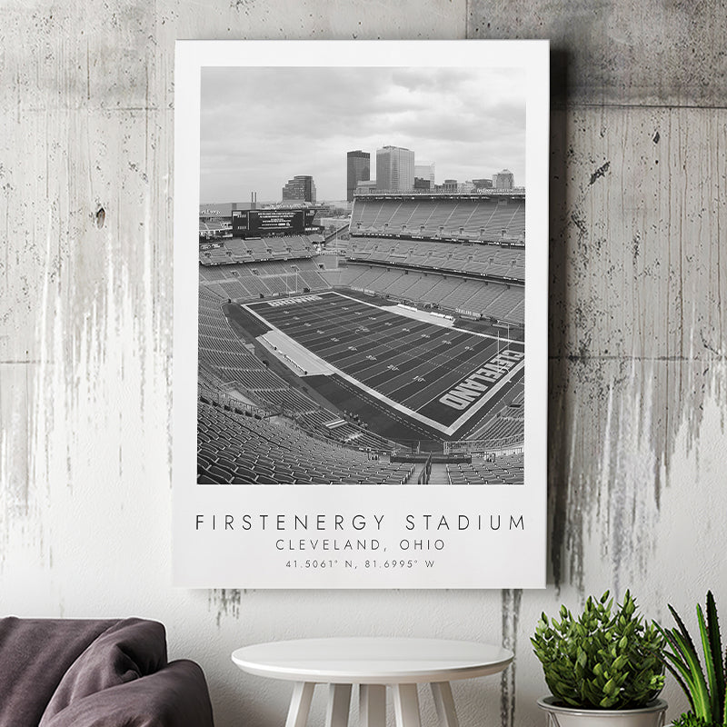 Firstenergy Stadium Cleveland Browns Football Lovers Black And White Art Canvas Prints Wall Art Home Decor