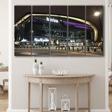 Fiserv Forum Arena at Night, Stadium Canvas, Sport Art, Gift for him, Multi Panels B, Canvas Prints Wall Art Decor