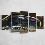 Fiserv Forum Arena at Night, Stadium Canvas, Sport Art, Large Canvas, Multi Panels, Canvas Prints Wall Art Decor