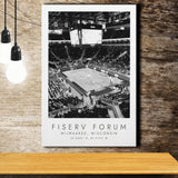 Fiserv Forum Milwaukee Bucks Basketball Lovers Black And White Art Canvas Prints Wall Art Home Decor