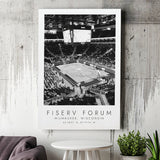 Fiserv Forum Milwaukee Bucks Basketball Lovers Black And White Art Canvas Prints Wall Art Home Decor