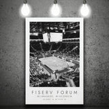 Fiserv Forum Milwaukee Bucks Basketball Lovers Black And White Art Canvas Prints Wall Art Home Decor