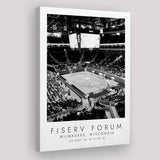 Fiserv Forum Milwaukee Bucks Basketball Lovers Black And White Art Canvas Prints Wall Art Home Decor
