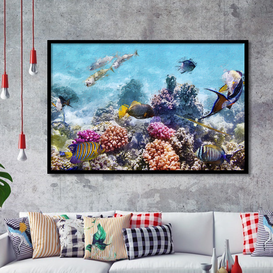 Fish Underwater Cool Framed Art Prints Wall Decor - Painting Prints, Framed Picture, Home Decor