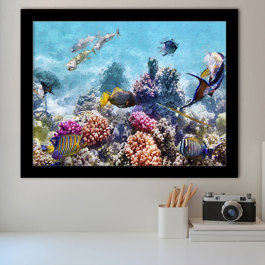Fish Underwater Cool Framed Art Prints Wall Decor - Painting Prints, Framed Picture, Home Decor