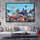 Fish Underwater Cool Framed Canvas Prints Wall Art Decor - Paiting Canvas, Art Prints, Floating Frame