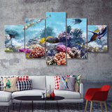 Fish Underwater Cool 5 Piece Canvas Prints Wall Art Decor - Painting Canvas, Multi Panels
