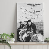Fishermen Photo Black And White Print, Fishing Boat Canvas Prints Wall Art Home Decor